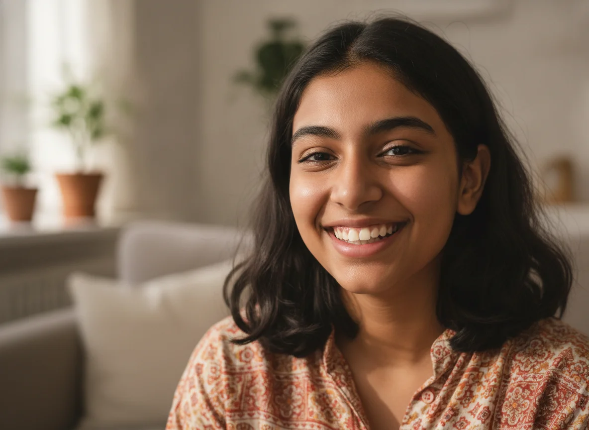 Woman smiling directly at the camera